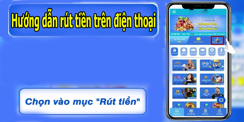 Hướng dẫn rút tiền trên điện thoại